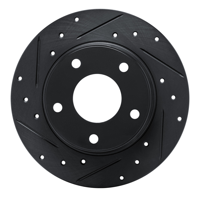 Nissan Sentra Brake Rotor (1) - Rear Left - R1 Concepts - Drilled & Slotted - Black - `20-`25